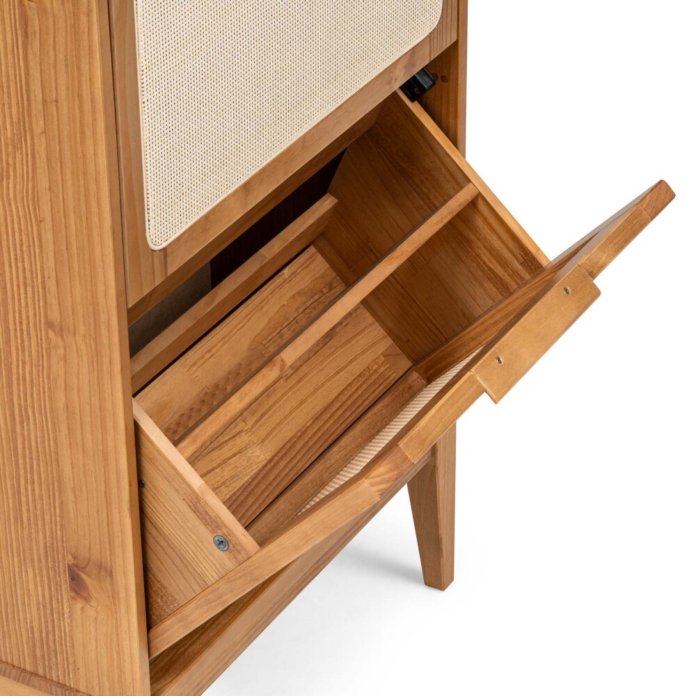 ZAPATERA 2 CAJONES MADERA MARRON PRAGA