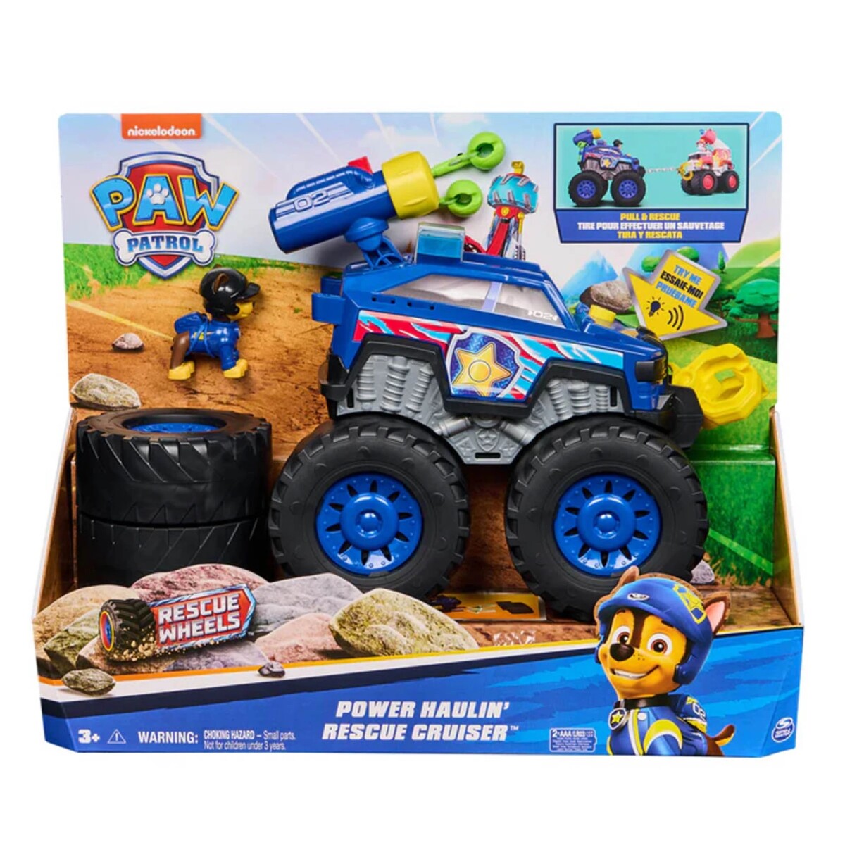 Paw Patrol: Rescue Wheels Chase's Power Haulin' Cruiser, camión de juguete con lanzador 