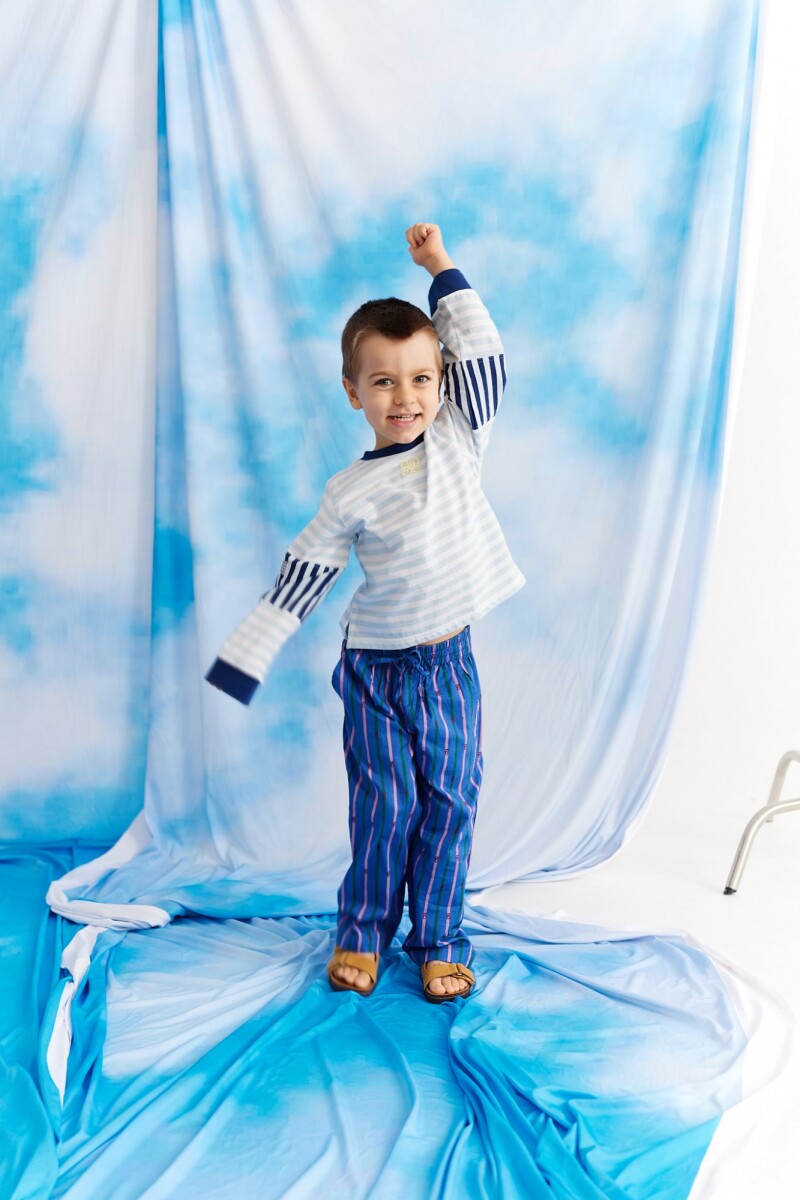 Pantalón Play Azul Rayado