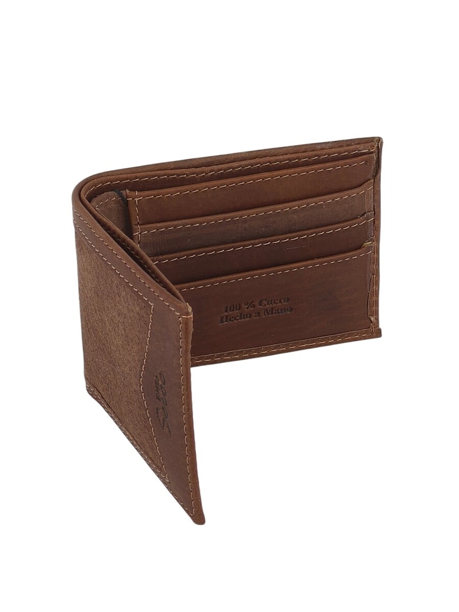 Billetera de Cuero Clásica | Diseño Enmarcado con Textura Pecarí y Alta Resistencia. - Chocolate 