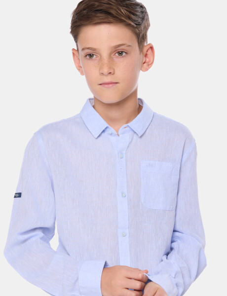 CAMISA DE LINO Celeste