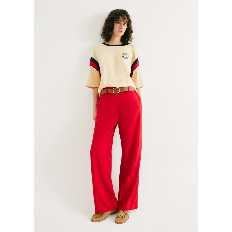 CALCA FEM VERMELHO ESCURO