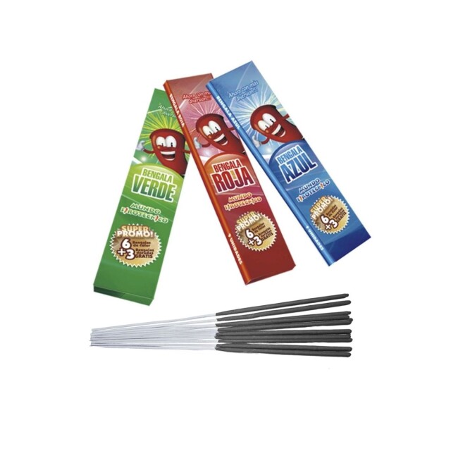 BENGALA MUNDO(02) 3 COLORES 6+3 MUNDO BENGALA MUNDO(02) 3 COLORES 6+3 MUNDO