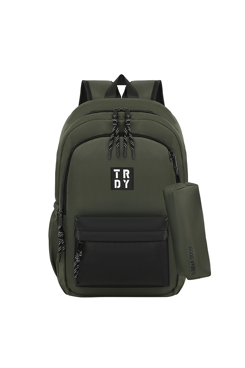 Mochila con cartuchera Trendy - Gris 