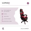 Silla Gamer Lumax Modelo ROM Negro/Rojo