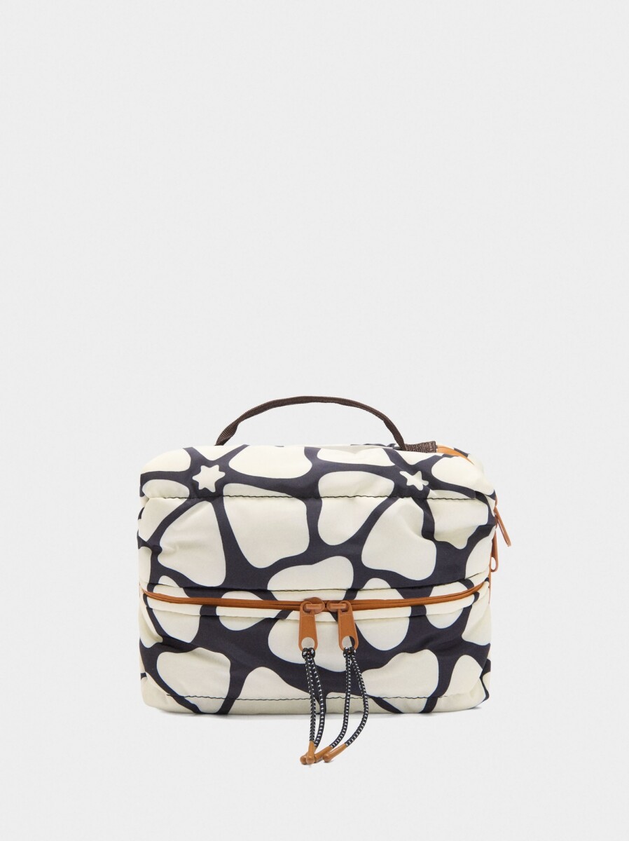 Neceser De Nylon Estampado - crudo 