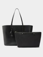 Bolso Shopper Reversible Con Bolsa Extraíble L negro