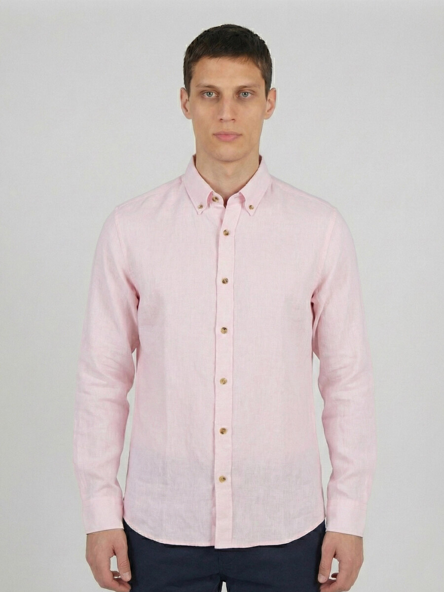 CAMISA LINO CLASICA - ROSA 