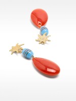 Pendientes Largos Con Estrella multicolor