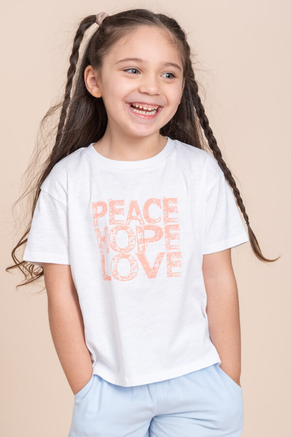 Remera estampada Peace blanco