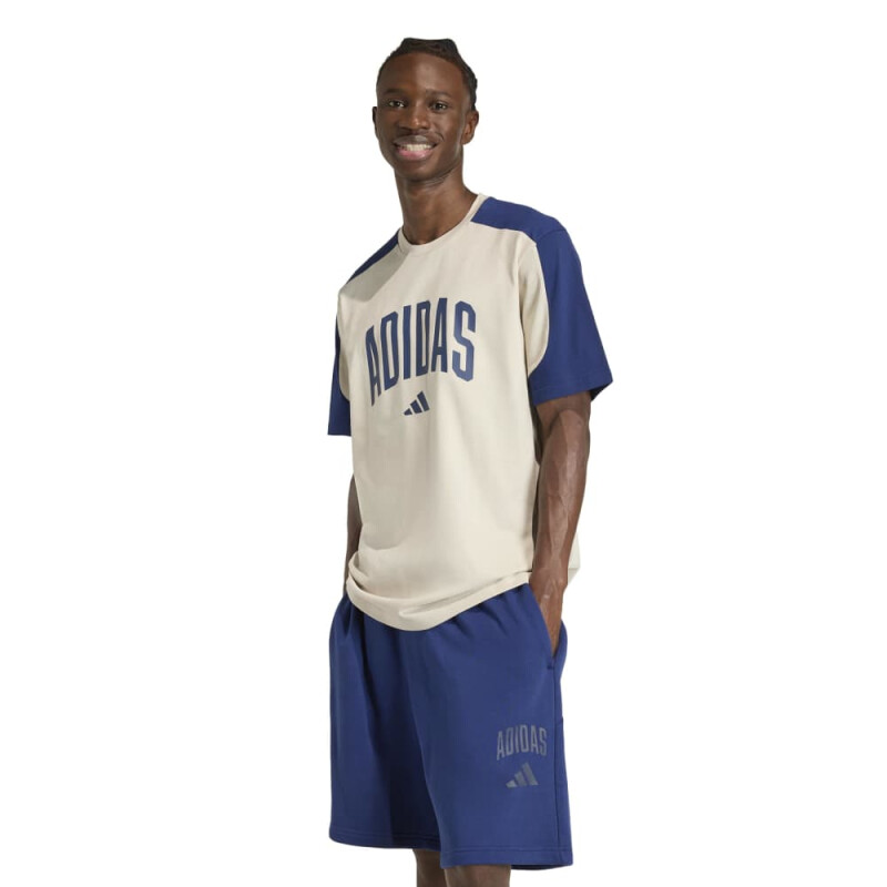 Remera ADIDAS COLLEGIATE TE Hombre KC3416 Beige-azul Oscuro