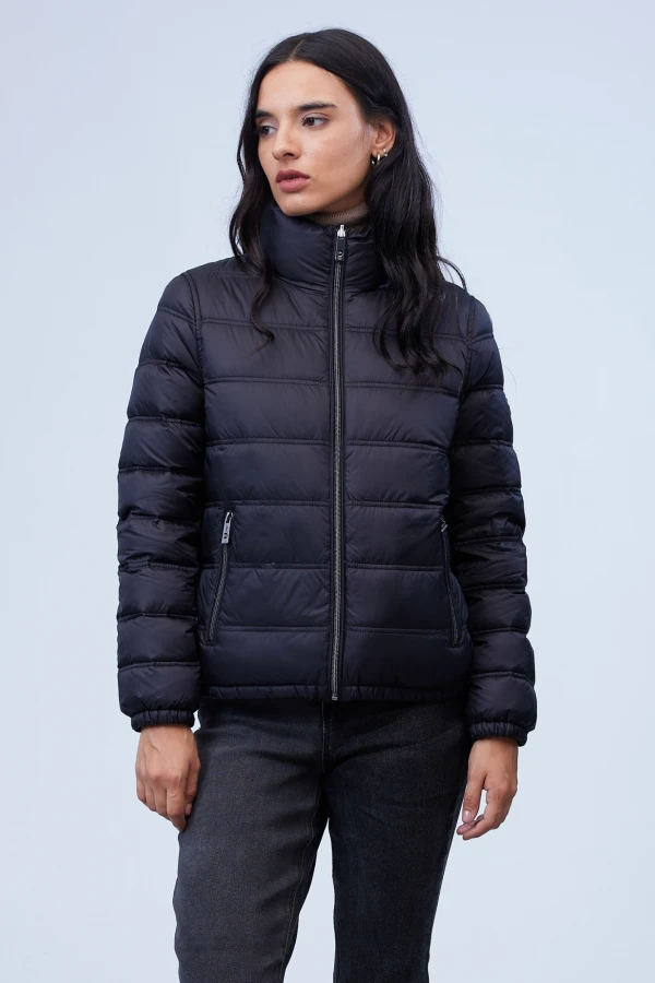 Campera Plumas Reversible NEGRO