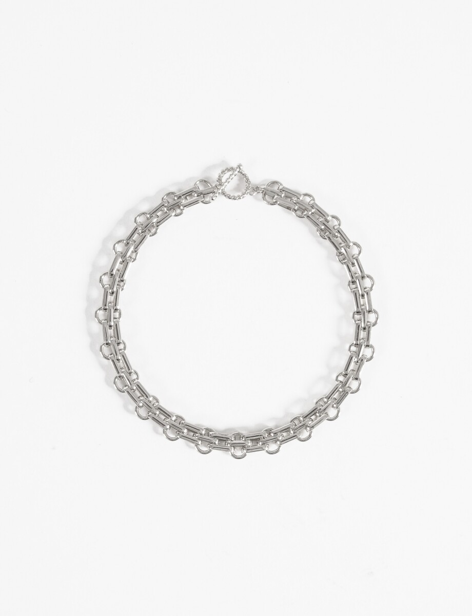 Collar choker eslabones - plateado 