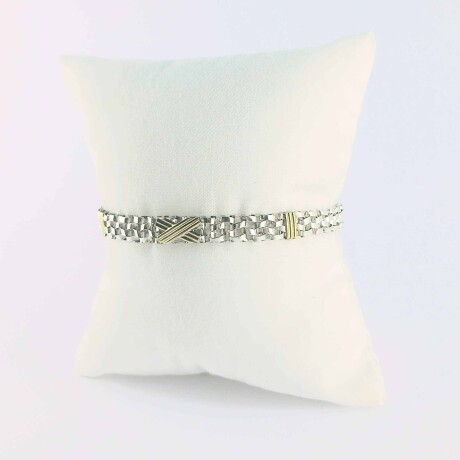 Pulsera de plata 925 y double en oro 18 ktes. Pulsera de plata 925 y double en oro 18 ktes.