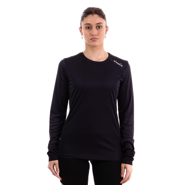 Remera Deportiva Manga Larga Mujer Diadora Humo Negro