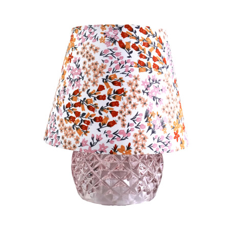 LAMPARA VELADORA A PILA VIDRIO PRISMA PANTALLA FLORES 21.5CM ALTO LAMPARA VELADORA A PILA VIDRIO PRISMA PANTALLA FLORES 21.5CM ALTO