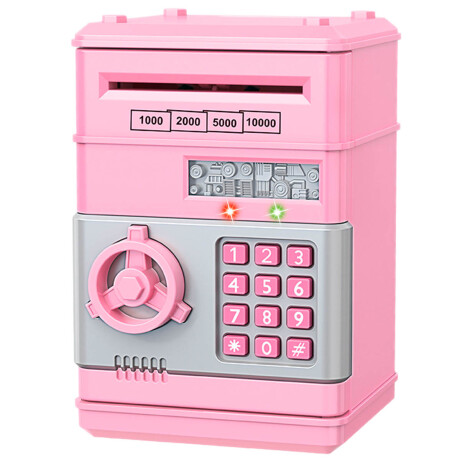 Alcancía Infantil Caja Fuerte Juguete Con Sonido Rosa