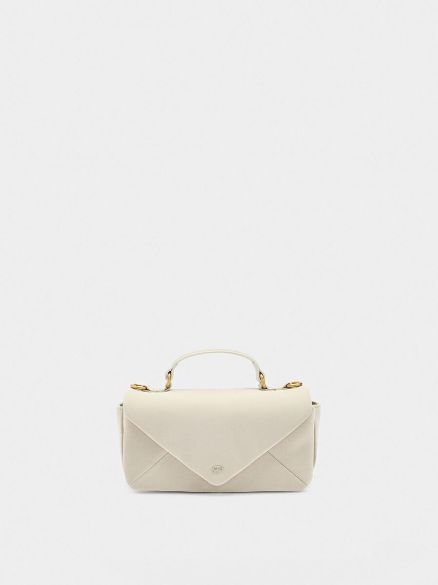 Bolso Bandolera Acolchado Textura Suave - crudo 