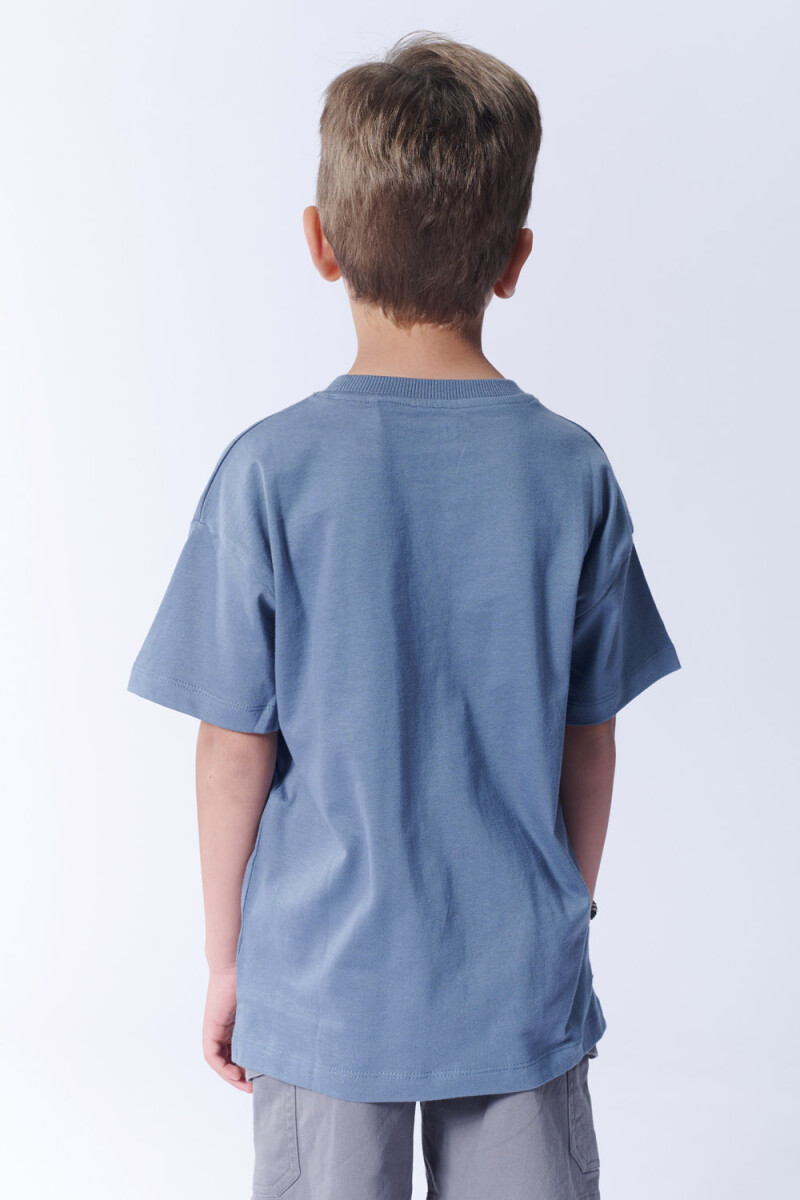 Remera Algodón Estampa Azul