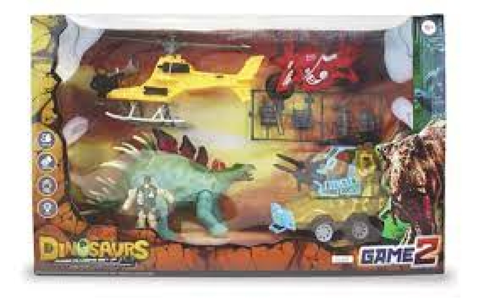Set Dinosaurio + 3 Vehiculos 