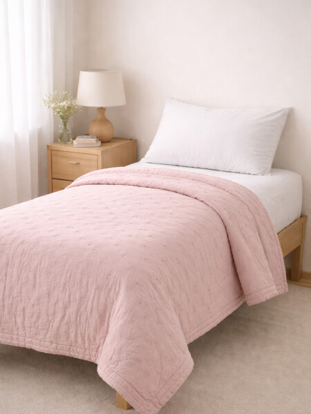 COLCHA 1 PLAZA ROSADO