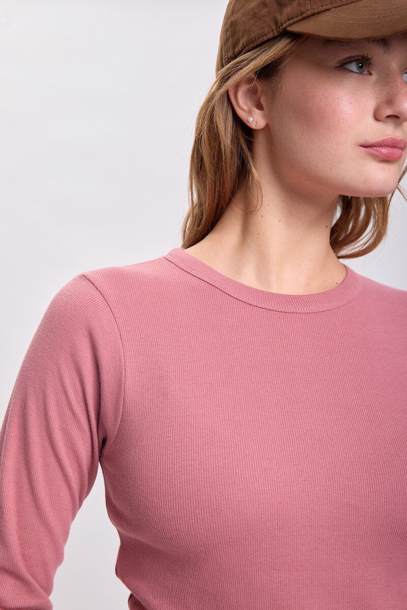 Remera rib Rosa
