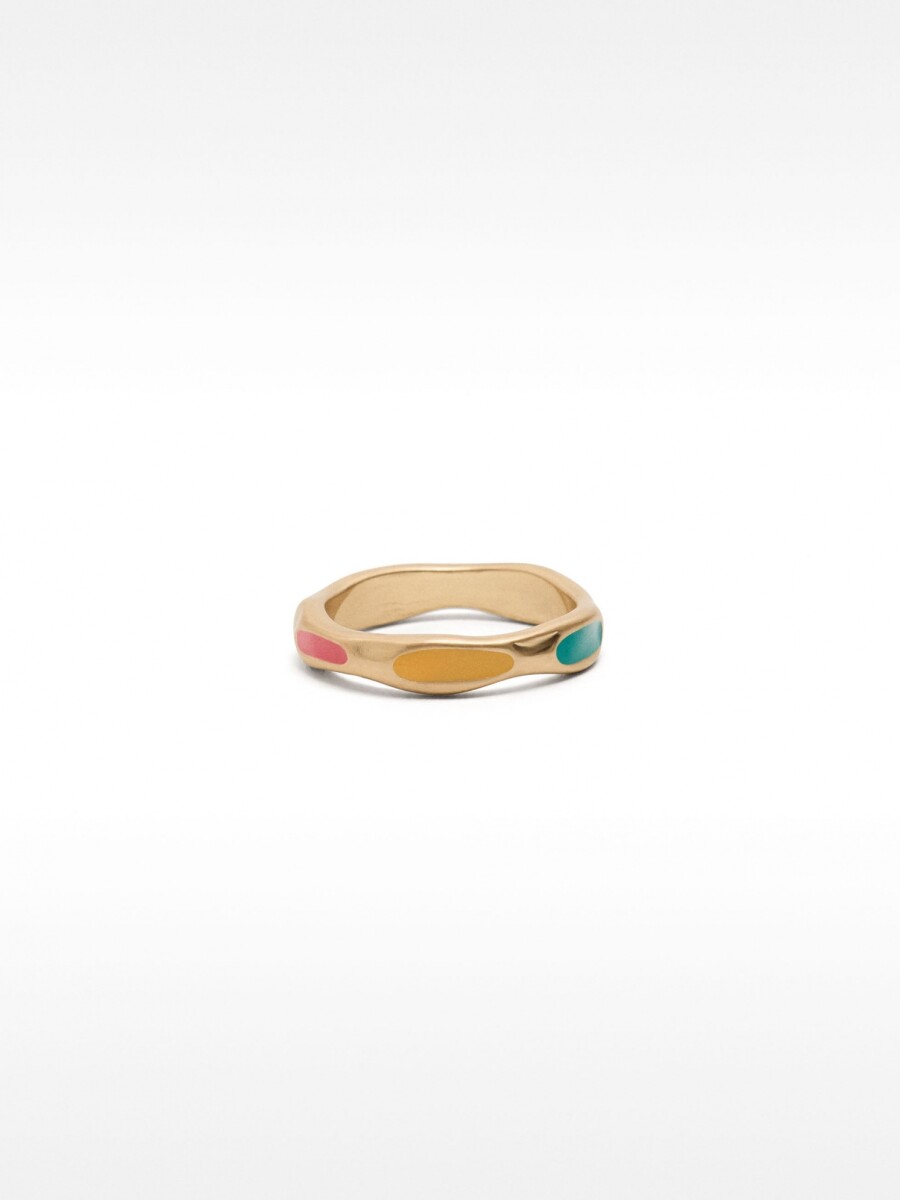 Anillo Irregular Con Detalles Multicolor multicolor