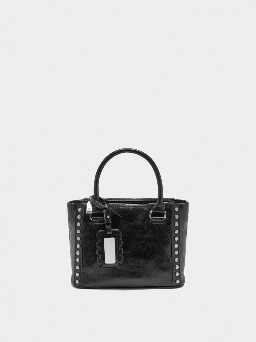 Bolso Tote Con Tachuelas - negro 