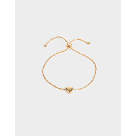 Pulsera Con Corazón Bañada En Oro Dorado