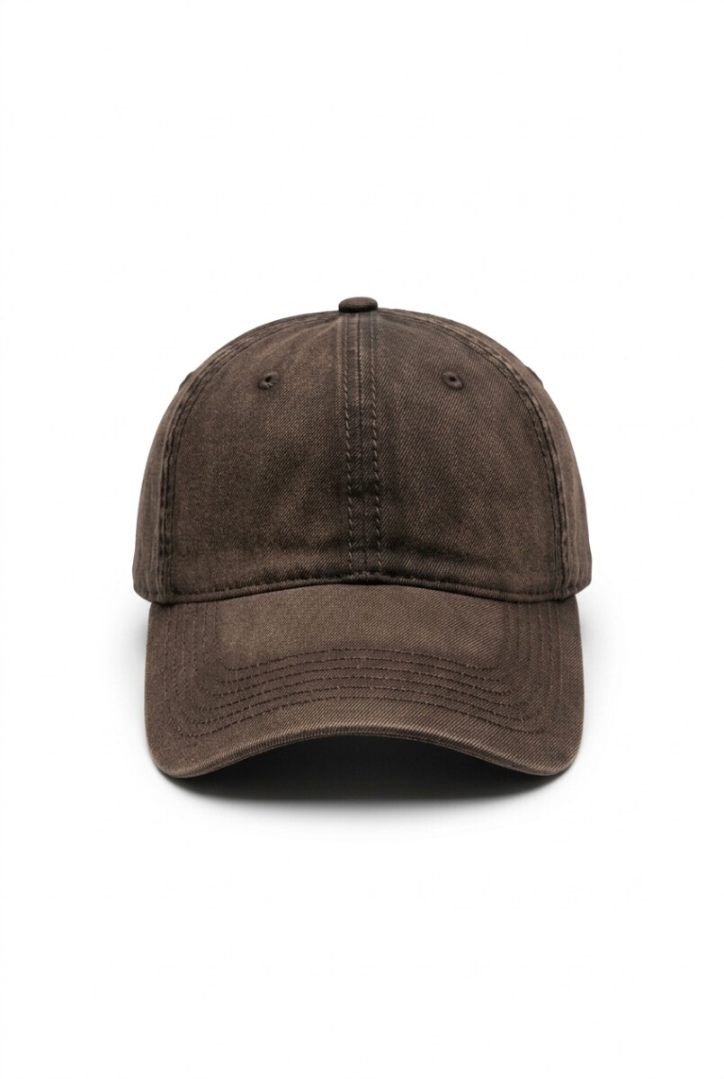 Cap washed pespuntes - marrón 
