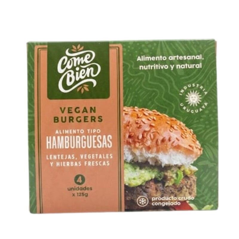 HAMBURGUESAS DE LENTEJAS, VEGETALES E HIERBAS FRESCAS X 4 HAMBURGUESAS DE LENTEJAS, VEGETALES E HIERBAS FRESCAS X 4