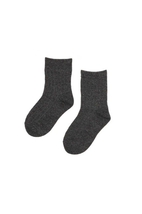 Medias Rib Gris Oscuro