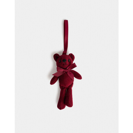 Llavero Y Charm Osito De Peluche Rojo Burdeaux