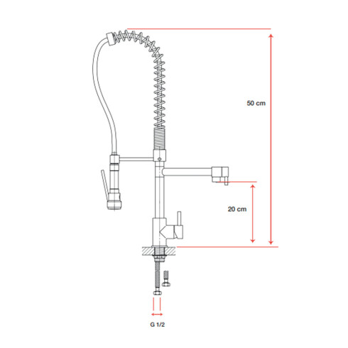 GRIFO COCINA MESADA MEZCLADORA MONOC 35MM BRILLO APRILIA CROMO