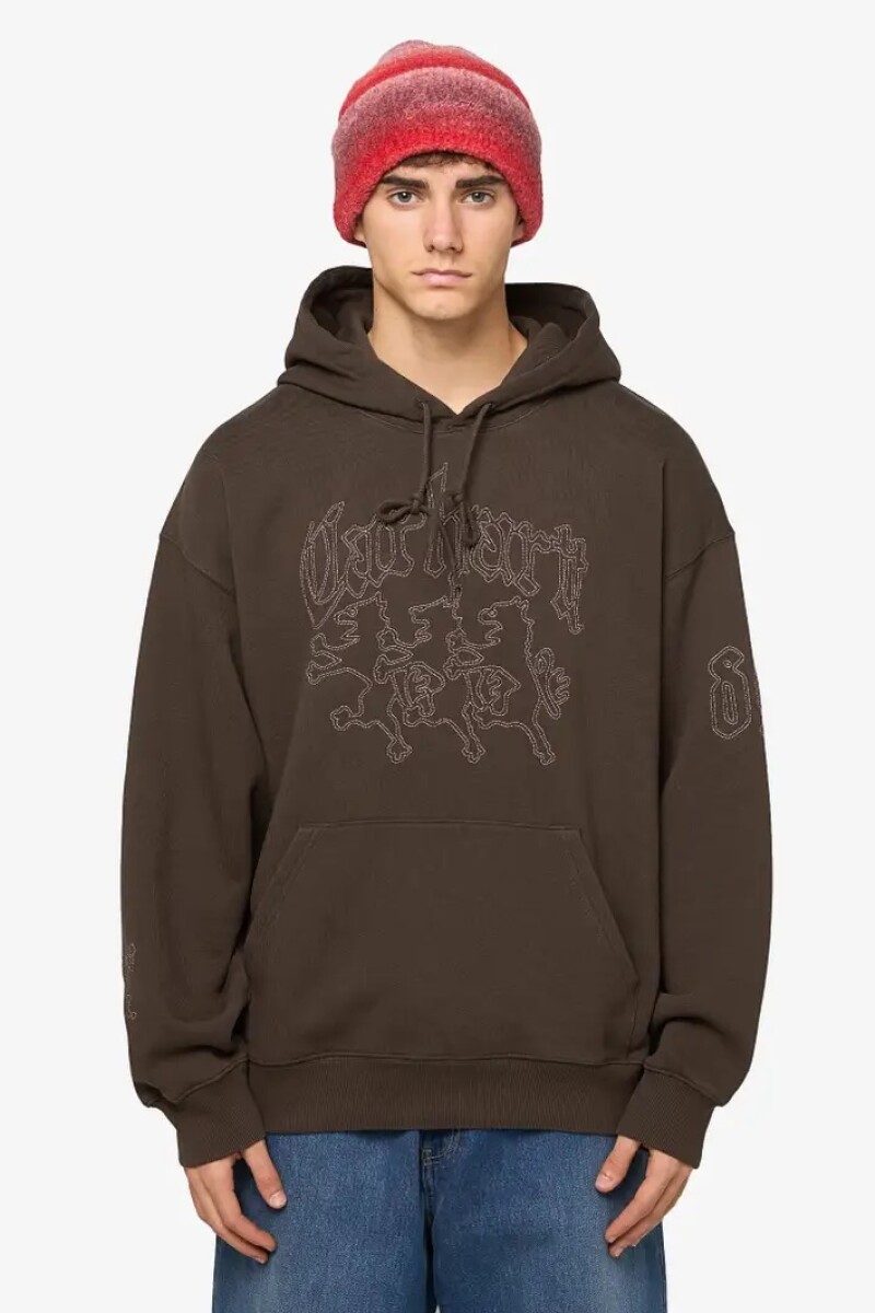 Hooded Hackwork Sweat Marron