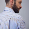 Camisa Luxury Celeste entramado con rayas