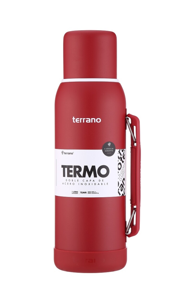 TERMO TERRANO NEW 1LT CON MANIJA PREMIUM ROJO
