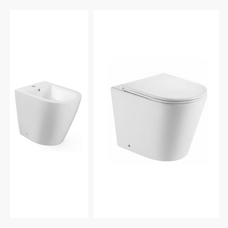 JUEGO DE INODORO CORTO TAPA Y BIDET BLANCO