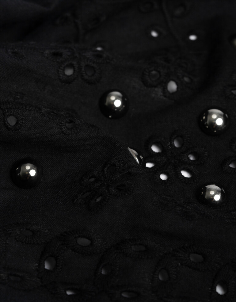 Pañuelos Raso Pañuelo De Broderie - Negro
