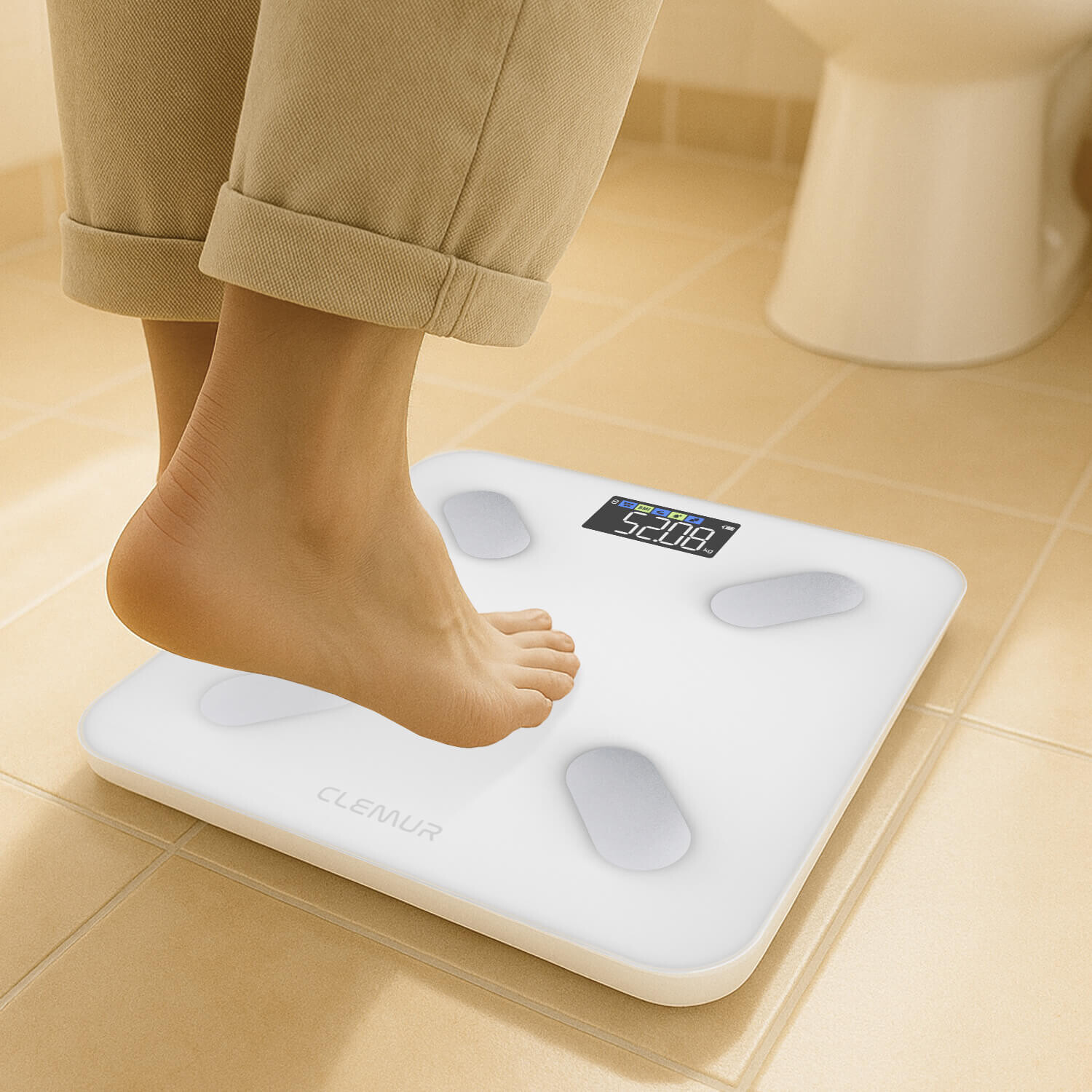 Balanza De Baño Inteligente App Bascula Monitor Medicion Conexion - Main Image