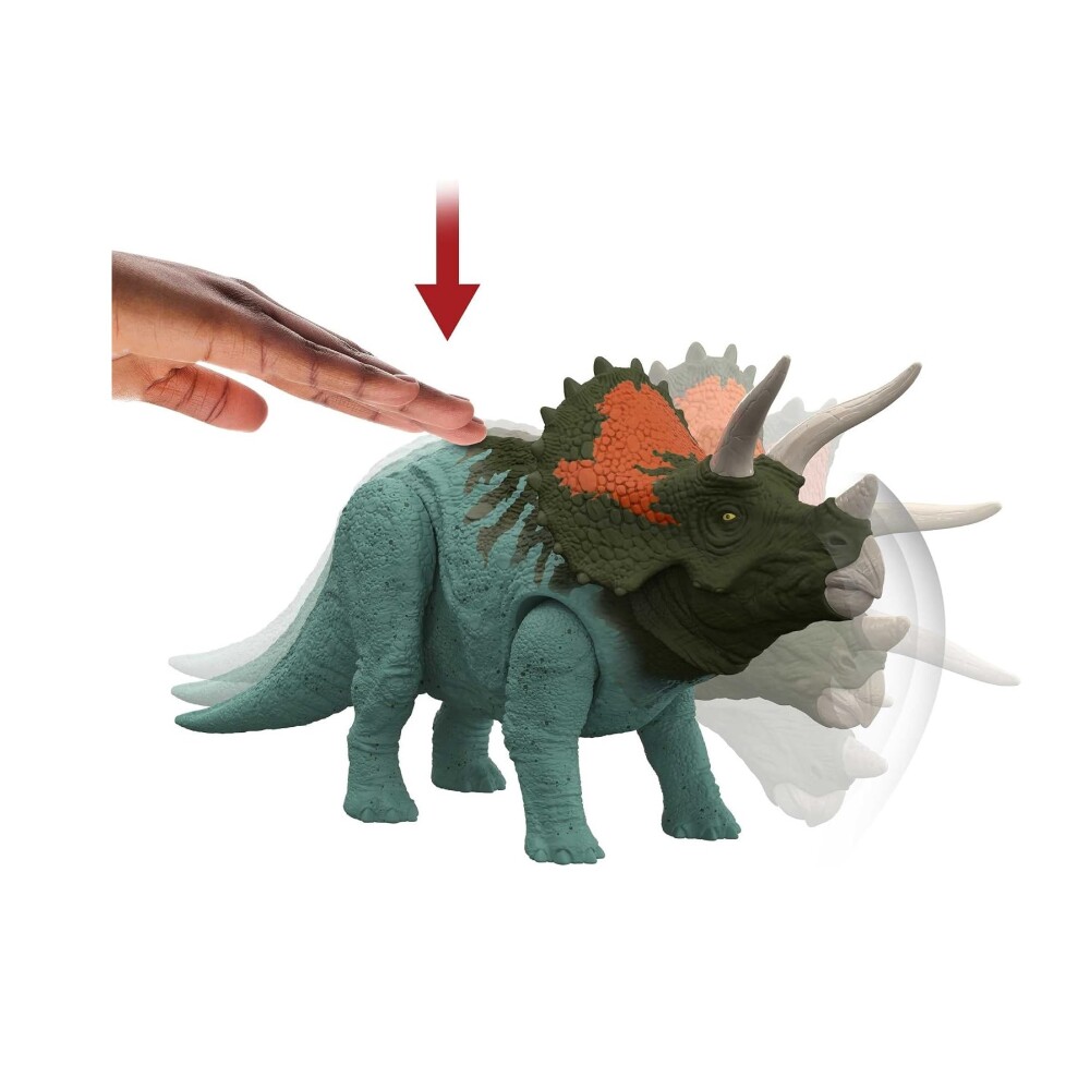 Figura Jurassic World Triceratops con Sonido y Ataque - Mattel JURASSIC WORLD - TRICERATOPS RUGE Y ATACA
