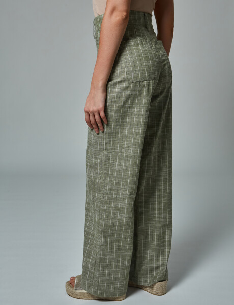 Pantalon lino oliva