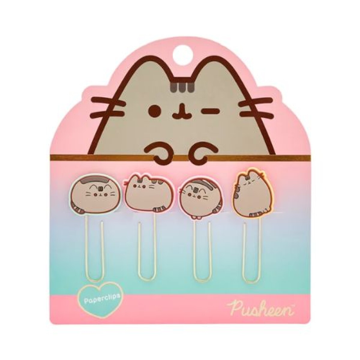 Clips metálicos MAW Mooving Blister x 4 unidades Pusheen - Clips Metálicos Maw Mooving Blister X 4 Unidades Pusheen 