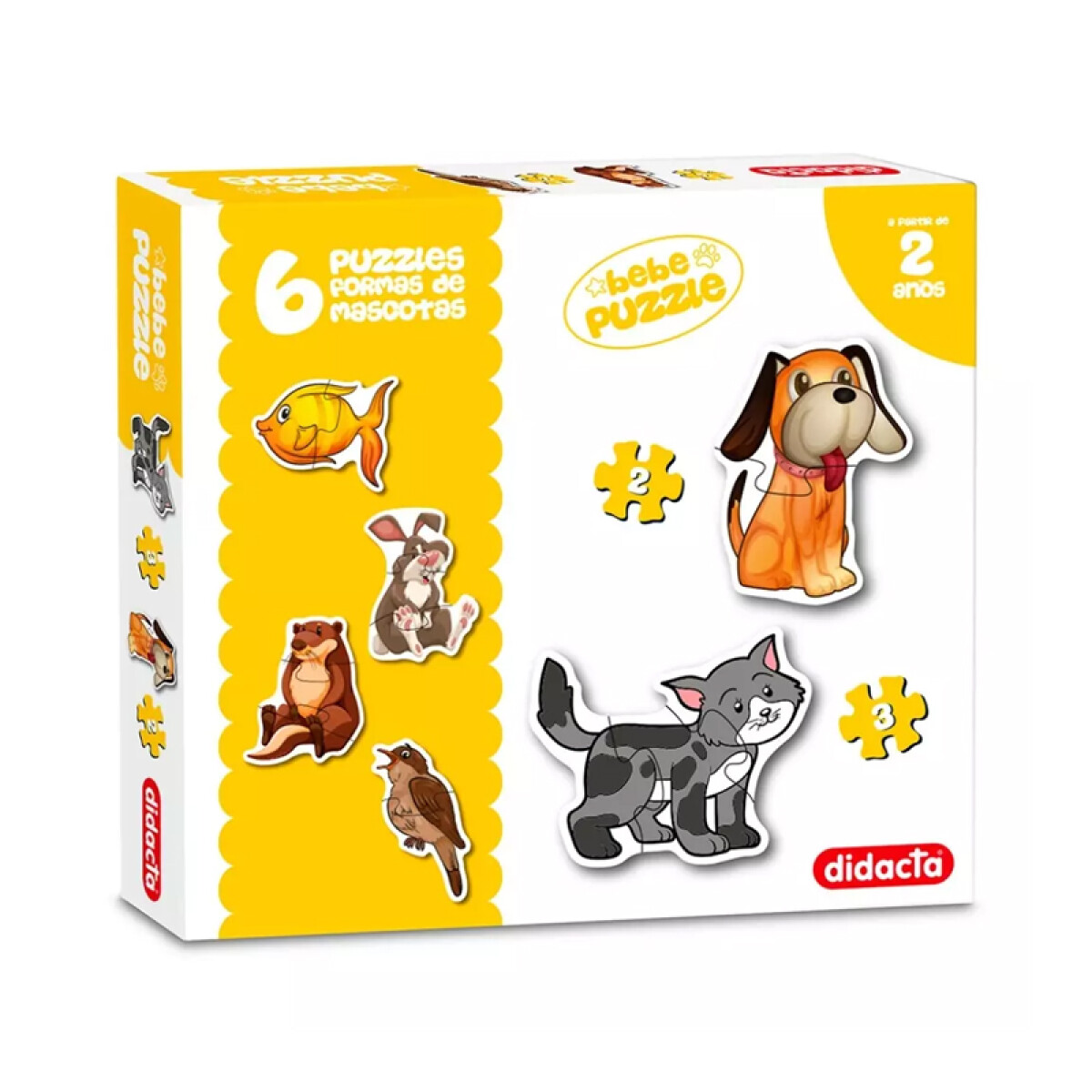 Bebe Puzzle 6 Puzzles Con Formas - Mascotas 