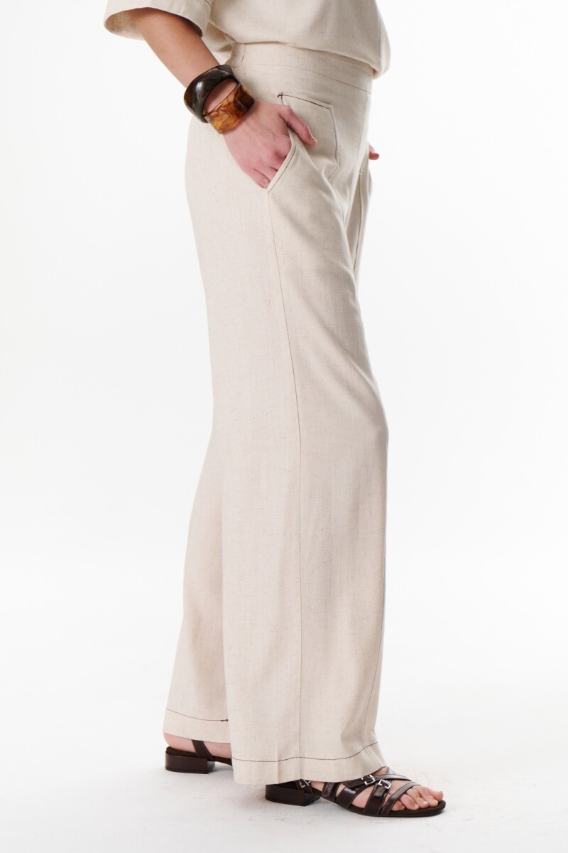 PANTALON LINO POCKET BEIGE