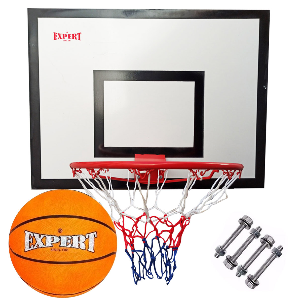 Tablero Basketball Aro Reglame 45+ Red+ Pelota+ Bulon - 2 