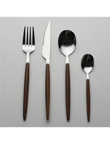 SET 24 PIEZAS CUBIERTOS MANGO MADERA "LISBOA" SET 24 PIEZAS CUBIERTOS MANGO MADERA "LISBOA"