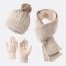 Set Abrigo Essential Winter Tres Piezas Adulto Beige