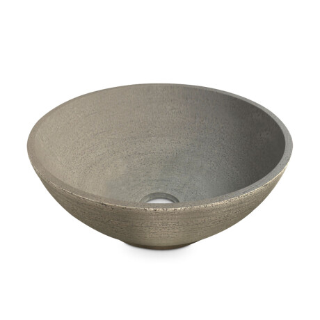 Bacha artesanal redonda de fango gris para apoyar 30 diá. x 13 000
