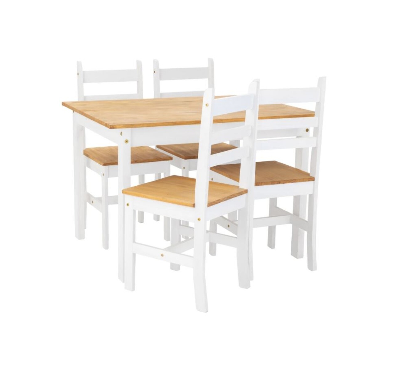 Juego de Comedor Lucia Plus 4 Sillas Madera Blanco 2794 